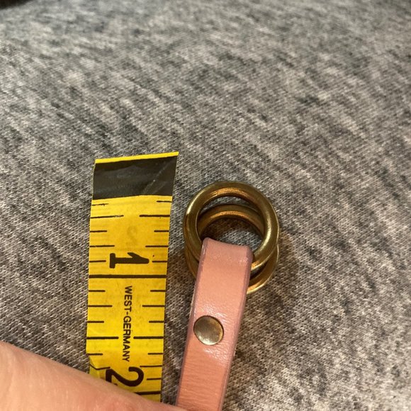 Vintage J. Crew Genuine Leather Skinny Belt 41" Pink double D-ring - Picture 8 of 8